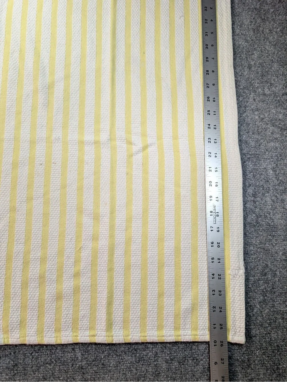 Vintage William Sonoma Set of Two Yellow and White Striped Kitchen Towels